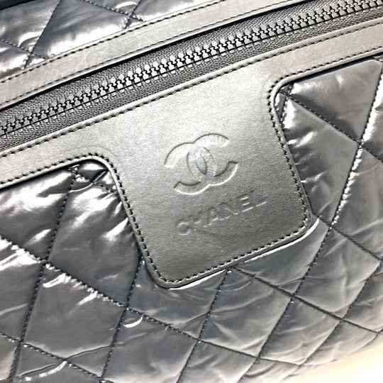 CHANEL Boston Duffel bag A47205 Nylon black Matrasse Cococoon Women Used Authentic