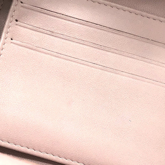 CHANEL Trifold wallet lambskin beige Vstitch Chevron
