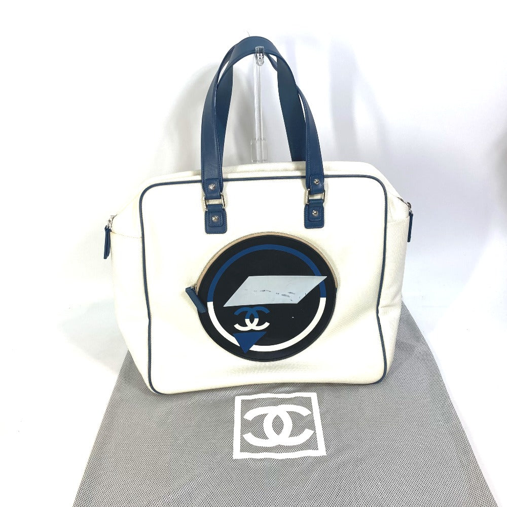 CHANEL Shoulder Bag Canvas / leather white Airline CC COCO Mark Women Used Authentic