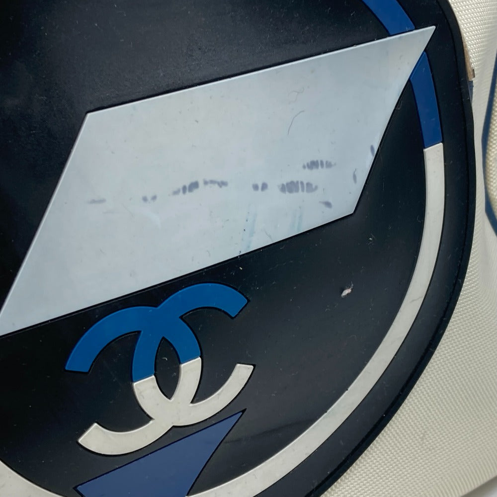 CHANEL Shoulder Bag Canvas / leather white Airline CC COCO Mark Women Used Authentic