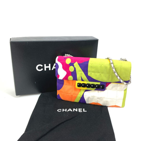 CHANEL Shoulder Bag Nylon multicolor Handbag mini bag chocolate bar piano