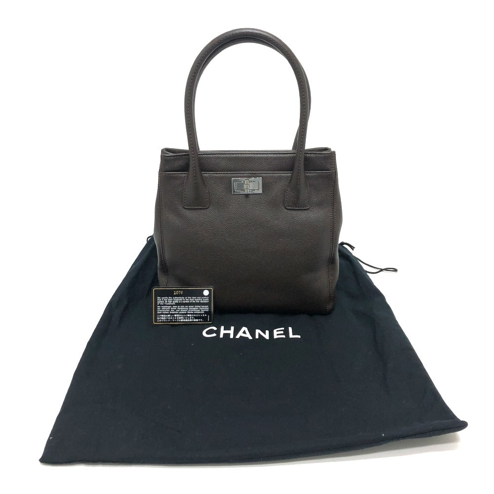 CHANEL Tote Bag leather Brown Handbag Executive 2.55