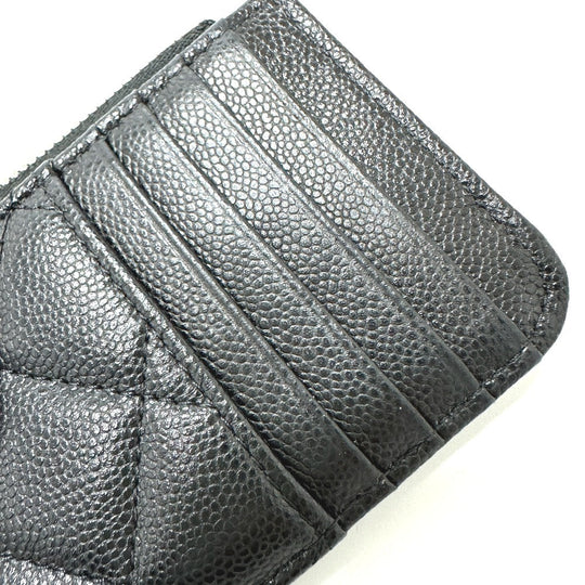 CHANEL Coin case AP2570 Caviar skin black Fragment case COCO Mark Matelasse Classic Women Used Authentic