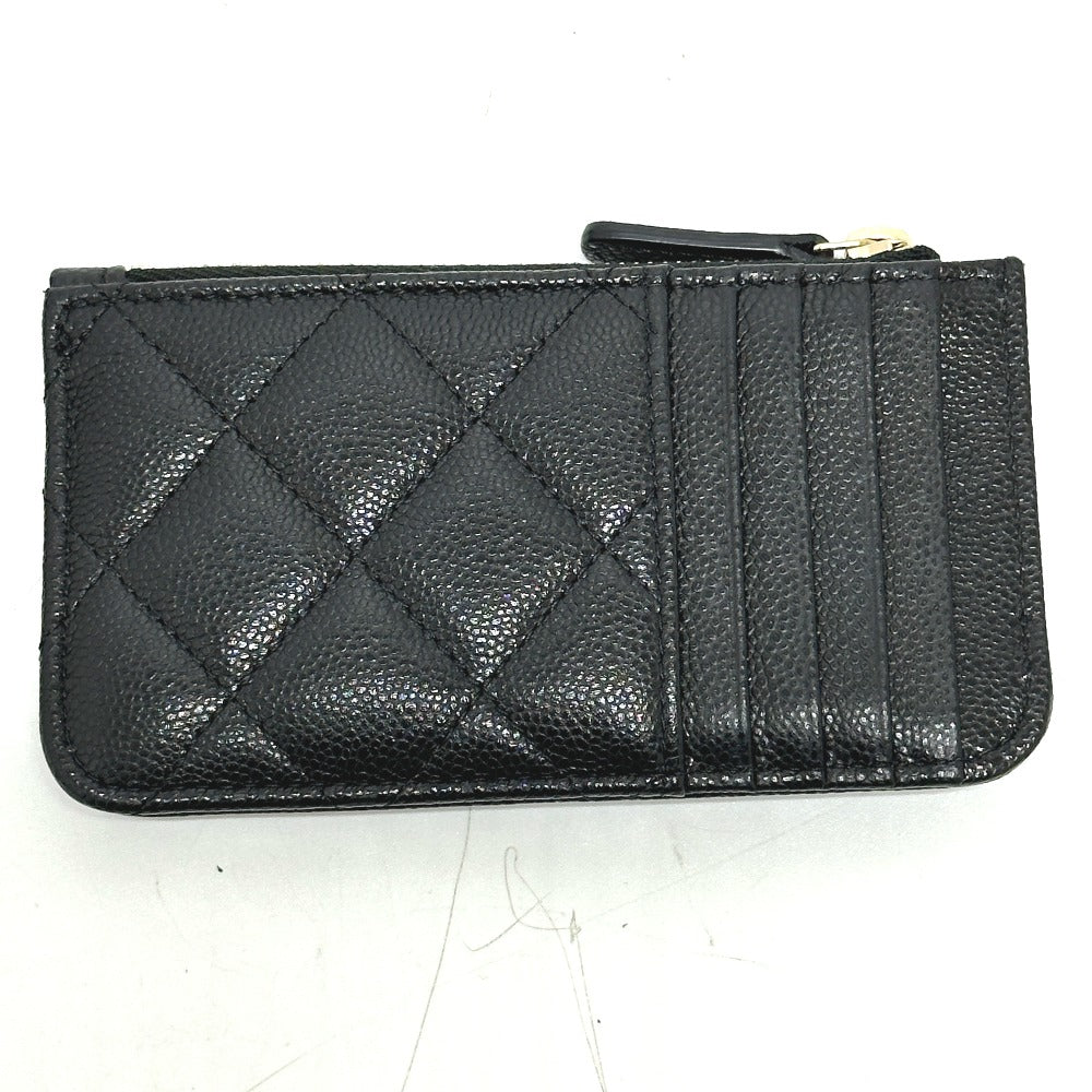CHANEL Coin case AP2570 Caviar skin black Fragment case COCO Mark Matelasse Classic Women Used Authentic