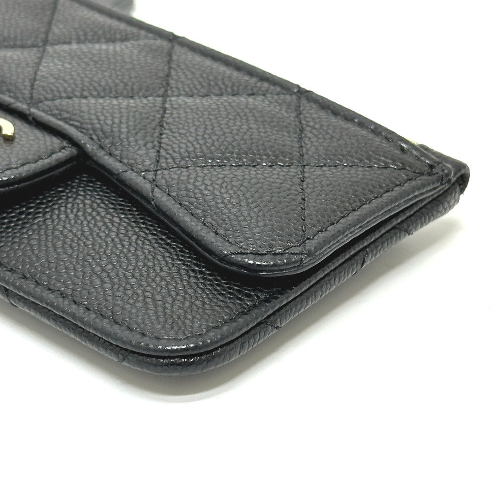 CHANEL Coin case AP2570 Caviar skin black Fragment case COCO Mark Matelasse Classic Women Used Authentic