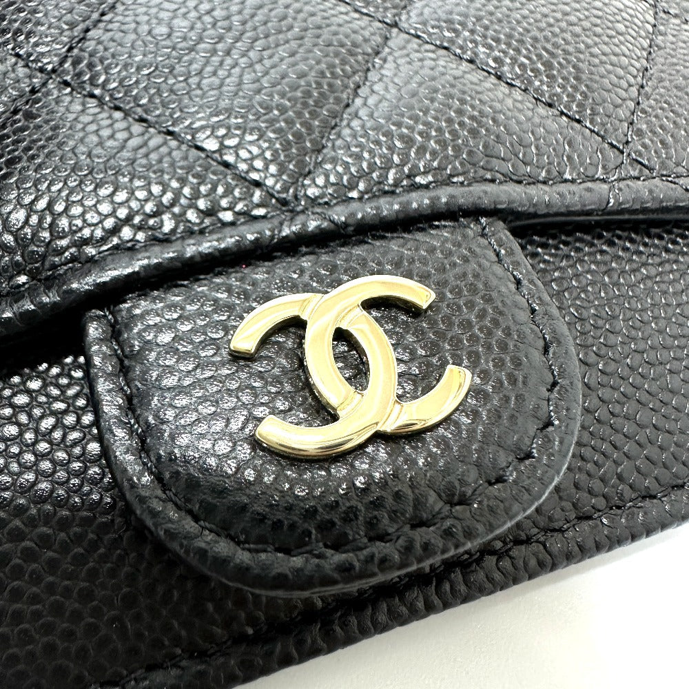 CHANEL Coin case AP2570 Caviar skin black Fragment case COCO Mark Matelasse Classic Women Used Authentic