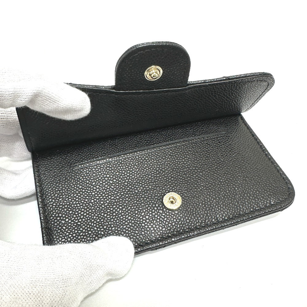 CHANEL Coin case AP2570 Caviar skin black Fragment case COCO Mark Matelasse Classic Women Used Authentic