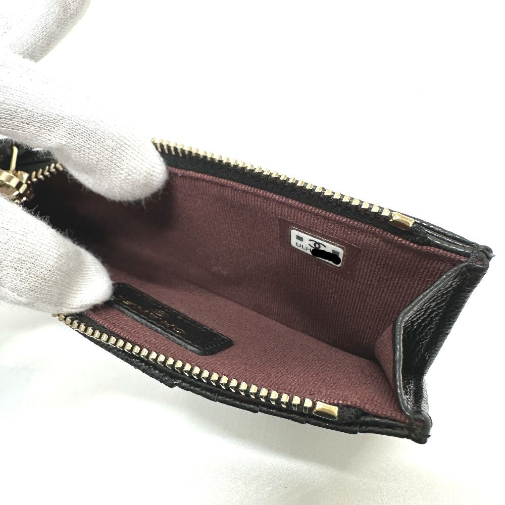 CHANEL Coin case AP2570 Caviar skin black Fragment case COCO Mark Matelasse Classic Women Used Authentic