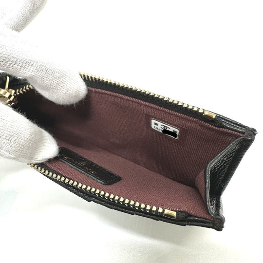 CHANEL Coin case AP2570 Caviar skin black Fragment case COCO Mark Matelasse Classic Women Used Authentic
