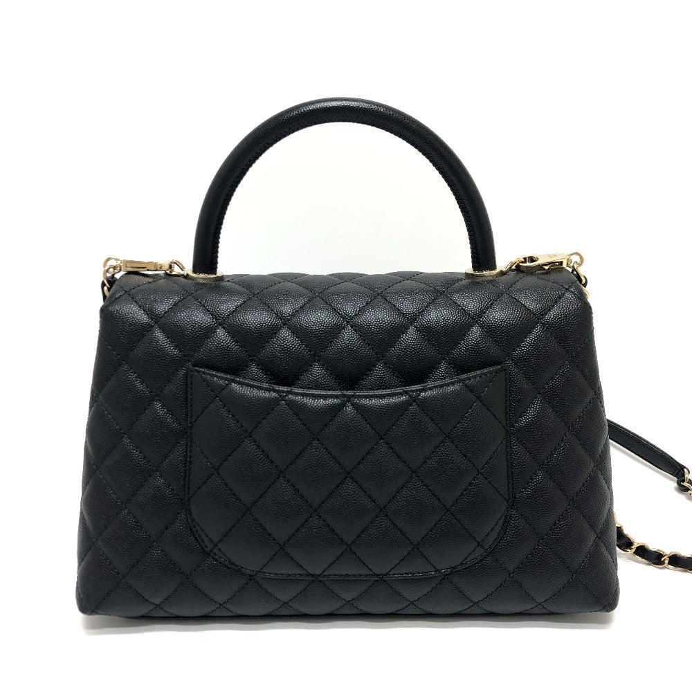 CHANEL Handbag A92991 Caviar skin black Matelasse Coco Handle 29 Women Used Authentic