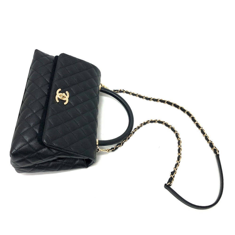 CHANEL Handbag A92991 Caviar skin black Matelasse Coco Handle 29 Women Used Authentic