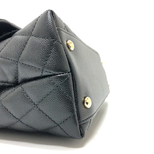 CHANEL Handbag A92991 Caviar skin black Matelasse Coco Handle 29 Women Used Authentic