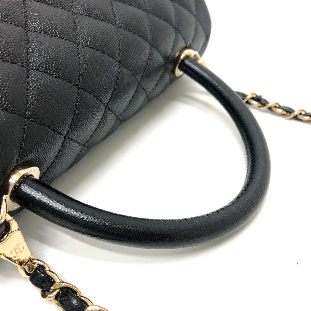 CHANEL Handbag A92991 Caviar skin black Matelasse Coco Handle 29 Women Used Authentic