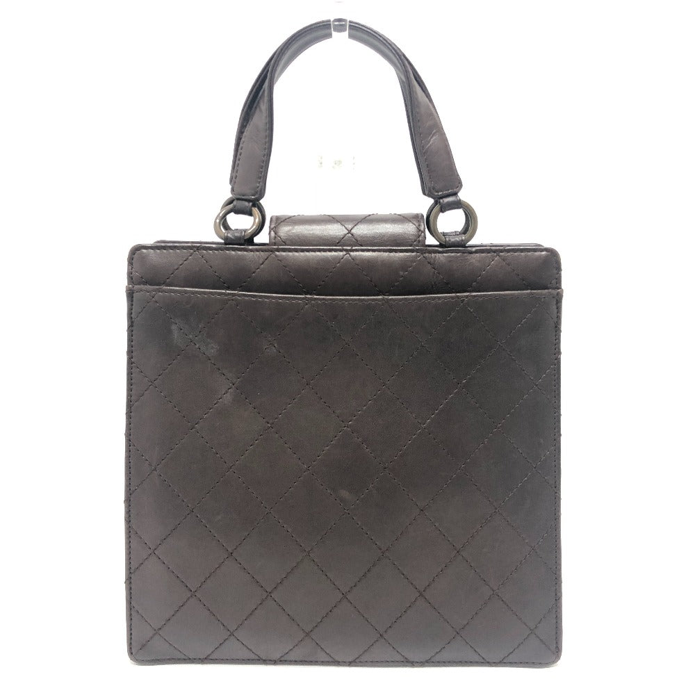 CHANEL Handbag Calfskin Brown Matrasse Turn lock