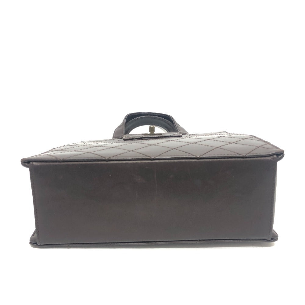 CHANEL Handbag Calfskin Brown Matrasse Turn lock