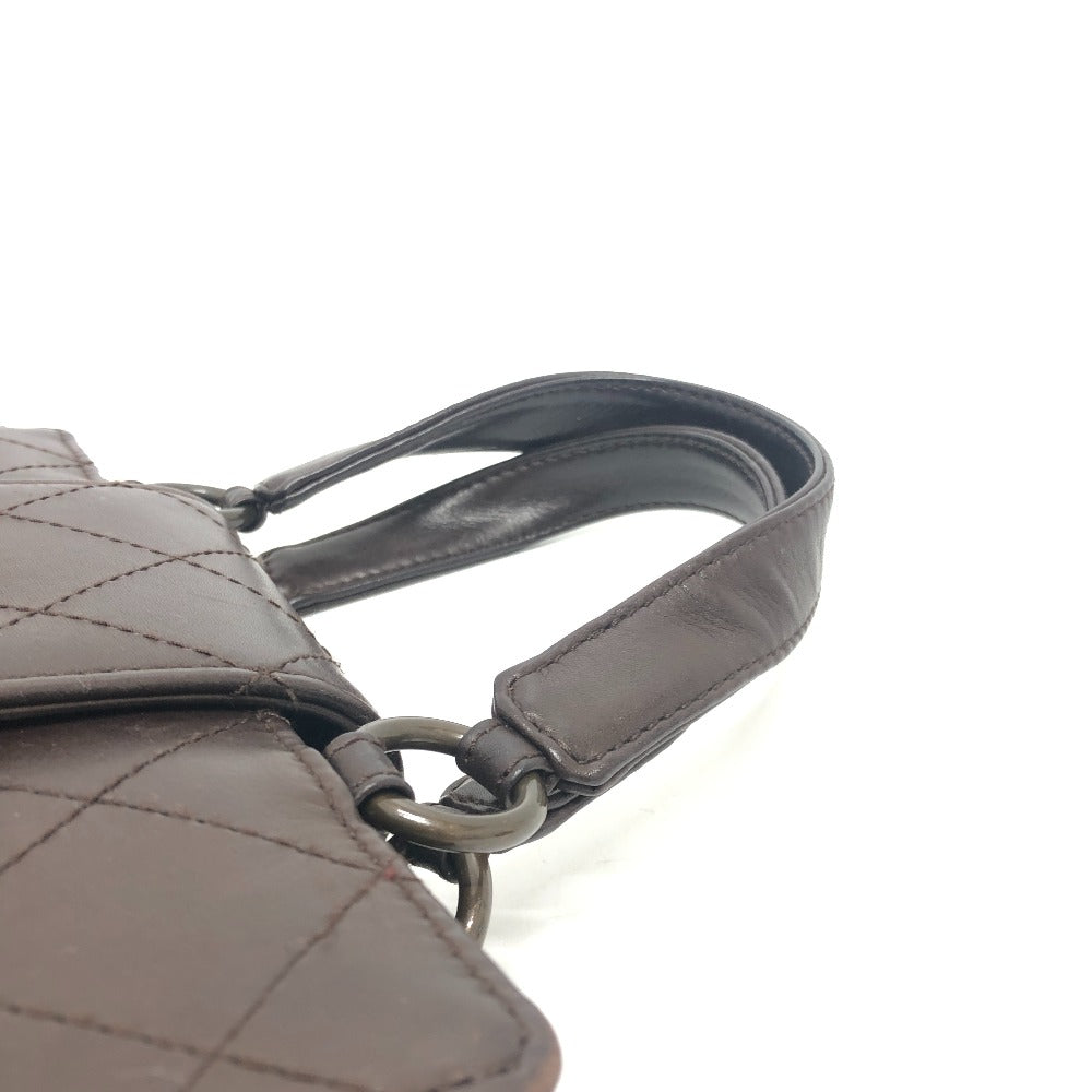 CHANEL Handbag Calfskin Brown Matrasse Turn lock