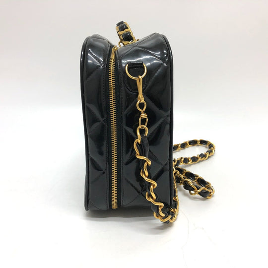 CHANEL Handbag enamel black Matrasse Vanity Women Used Authentic