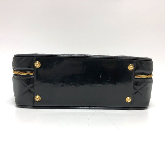 CHANEL Handbag enamel black Matrasse Vanity Women Used Authentic