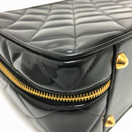 CHANEL Handbag enamel black Matrasse Vanity Women Used Authentic