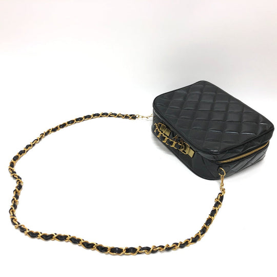 CHANEL Handbag enamel black Matrasse Vanity Women Used Authentic