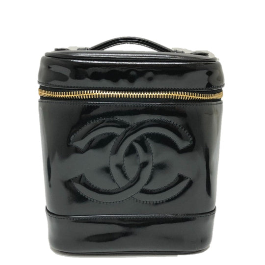 CHANEL Handbag A01998 enamel black CCCOCO Mark Cosmetics Pouch Women Used Authentic