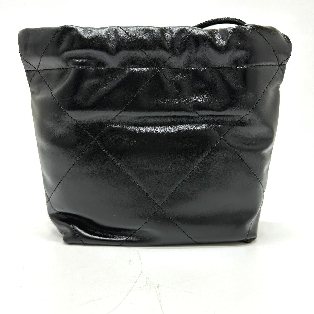 CHANEL Shoulder Bag AS3980 Calfskin black COCO Mark CHANEL22 mini Women Used Authentic
