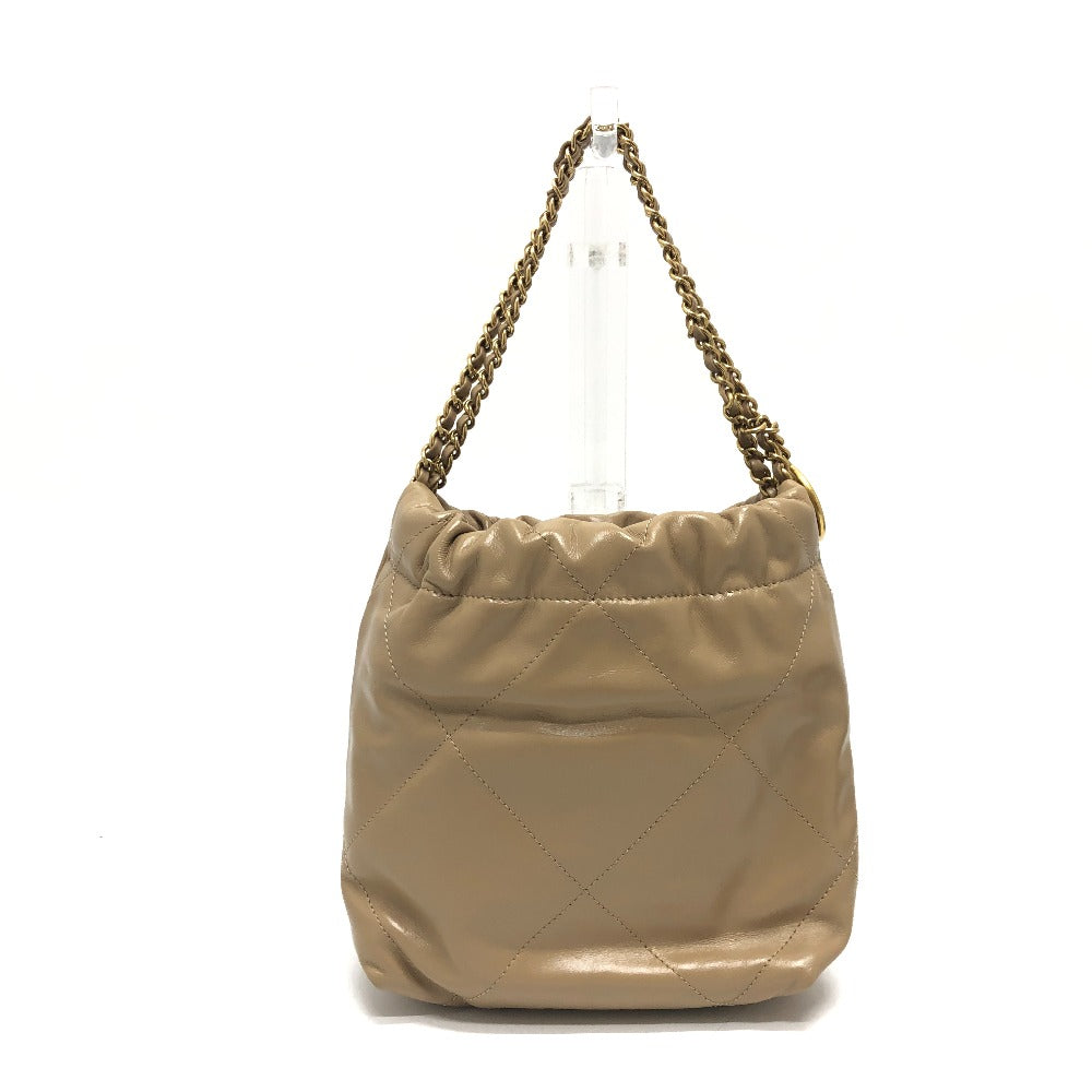 CHANEL Shoulder Bag AS3980 leather beige COCO Mark CHANEL22 Mini 2WAY Women Used Authentic