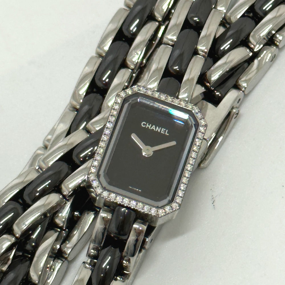 CHANEL Watches Quartz H3058 Stainless Steel, Ceramic black watch premire triple bracelet black dial Women Used Authentic