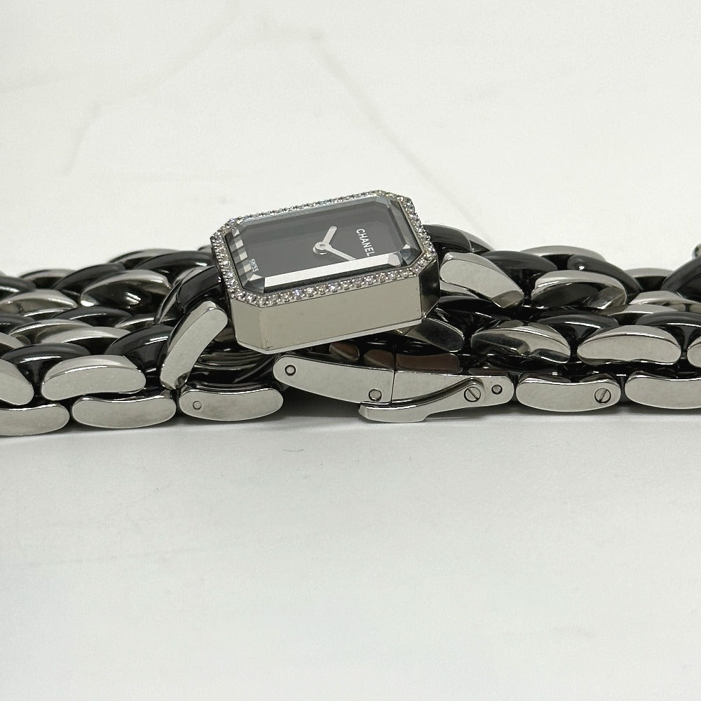 CHANEL Watches Quartz H3058 Stainless Steel, Ceramic black watch premire triple bracelet black dial Women Used Authentic