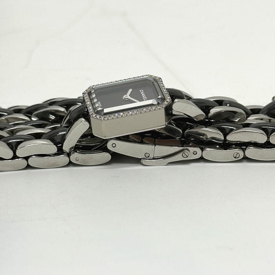 CHANEL Watches Quartz H3058 Stainless Steel, Ceramic black watch premire triple bracelet black dial Women Used Authentic