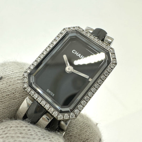 CHANEL Watches Quartz H3058 Stainless Steel, Ceramic black watch premire triple bracelet black dial Women Used Authentic