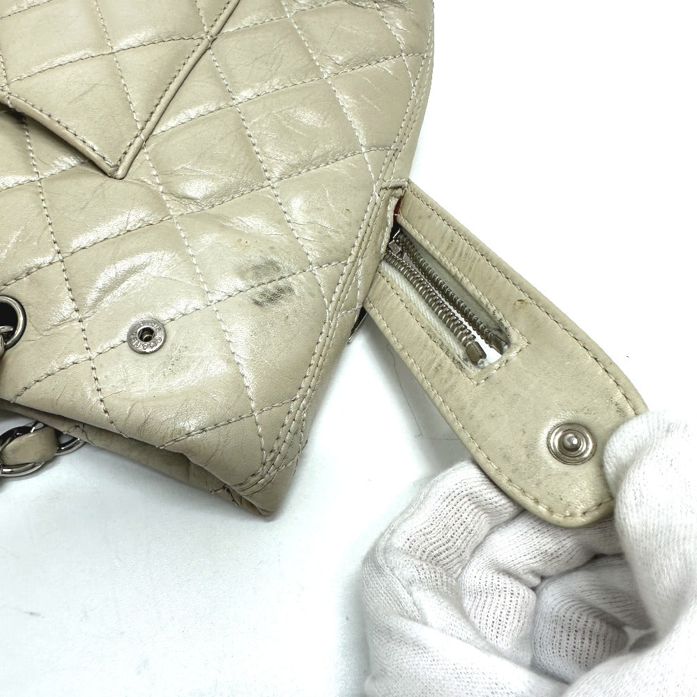 CHANEL Shoulder Bag A34317 leather white Cambon Line Cotton Club CC COCO Mark Women Used Authentic