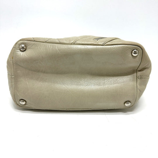 CHANEL Shoulder Bag A34317 leather white Cambon Line Cotton Club CC COCO Mark Women Used Authentic