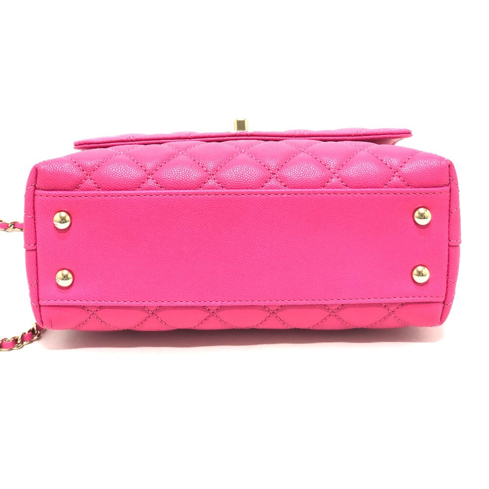 CHANEL Handbag A92990 Caviar skin pink Matelasse Coco Handle 24(XS)