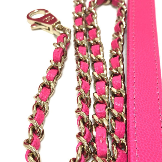 CHANEL Handbag A92990 Caviar skin pink Matelasse Coco Handle 24(XS)