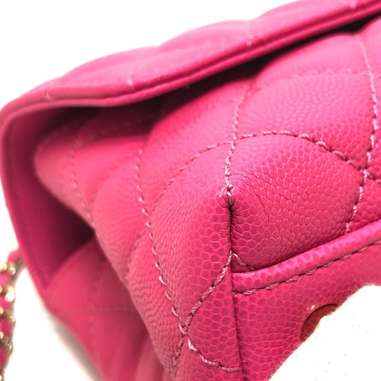 CHANEL Handbag A92990 Caviar skin pink Matelasse Coco Handle 24(XS)