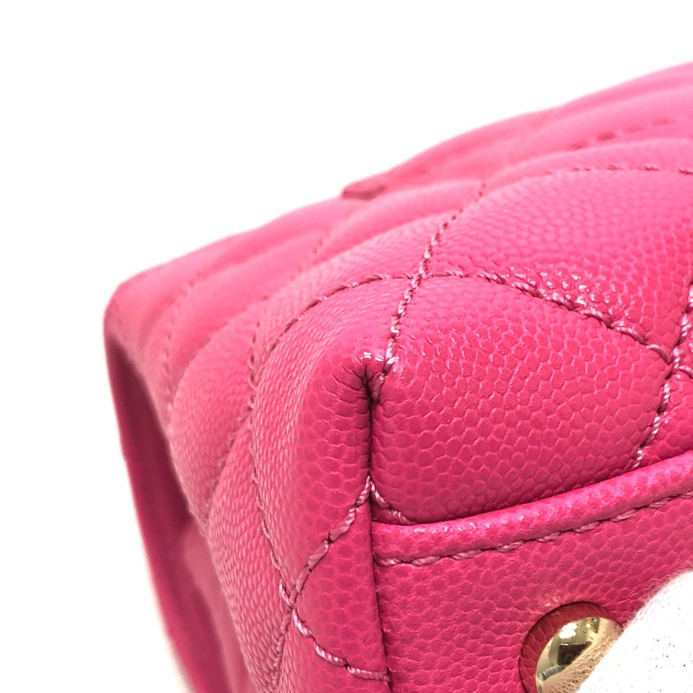 CHANEL Handbag A92990 Caviar skin pink Matelasse Coco Handle 24(XS)