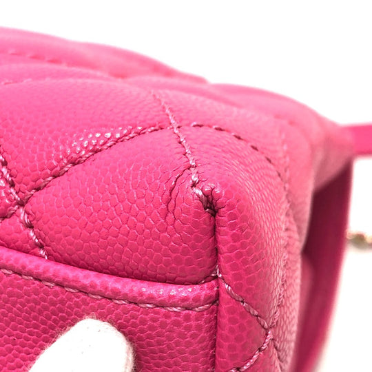 CHANEL Handbag A92990 Caviar skin pink Matelasse Coco Handle 24(XS)