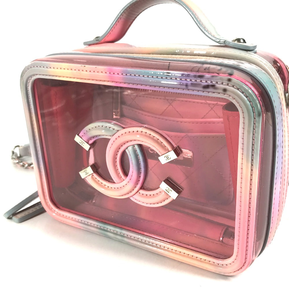 CHANEL Handbag Plastics pink Filigree Vanity Bag Crossbody CC COCO Mark Women Used Authentic