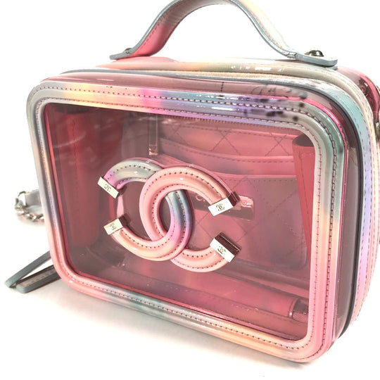 CHANEL Handbag Plastics pink Filigree Vanity Bag Crossbody CC COCO Mark Women Used Authentic