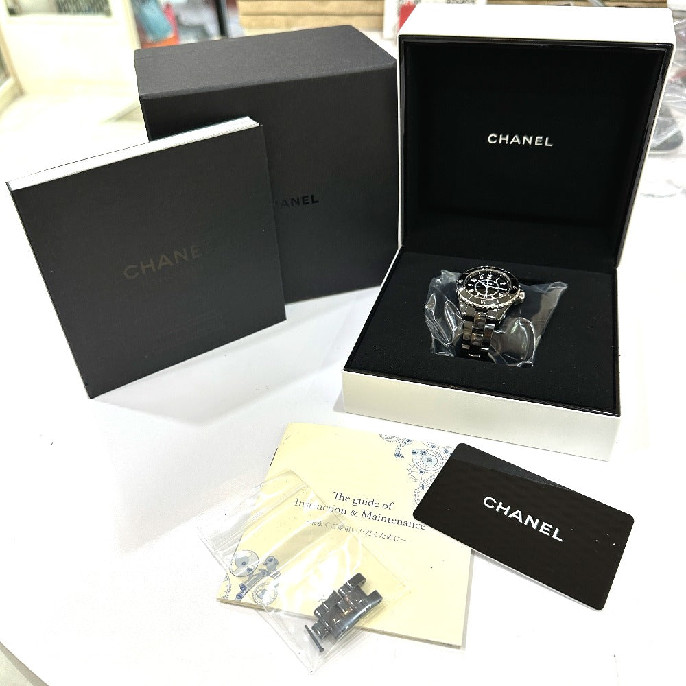 CHANEL Watches Quartz H5695 ceramic black J12 Ladies Watch black dial Women Used Authentic