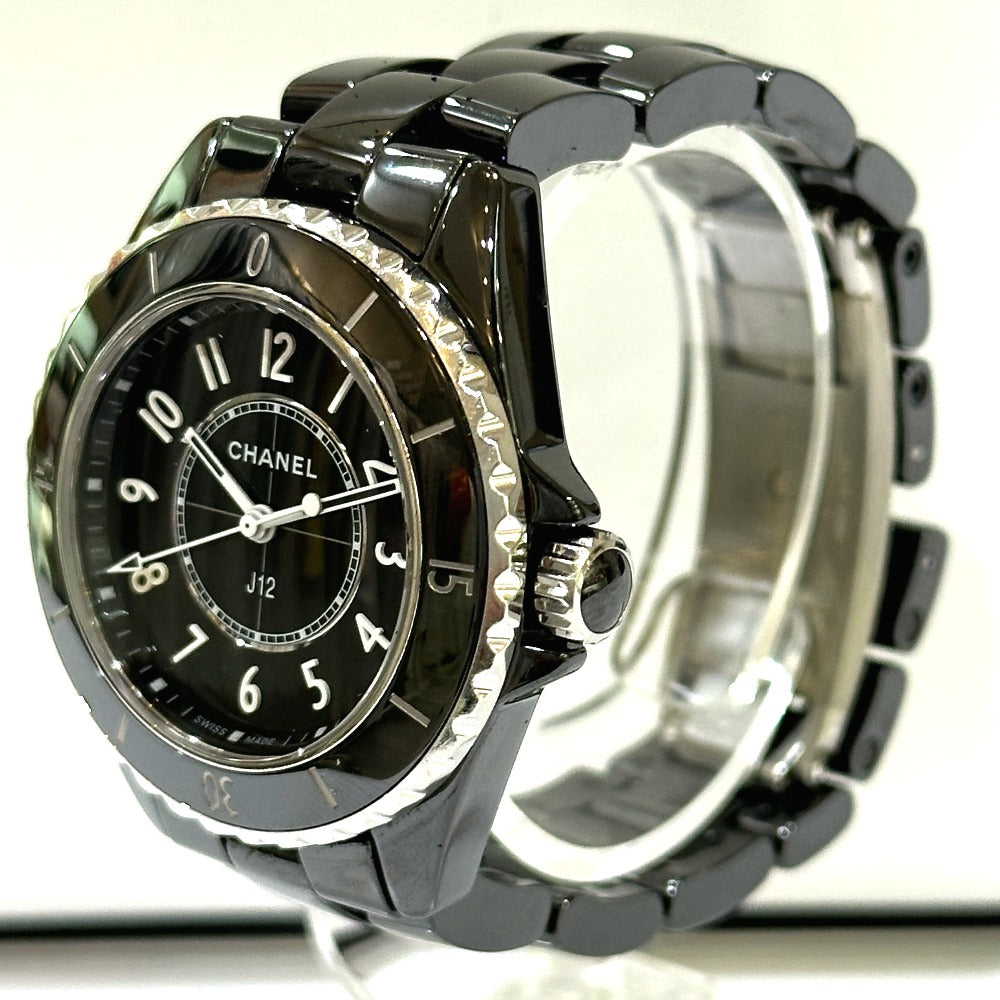 CHANEL Watches Quartz H5695 ceramic black J12 Ladies Watch black dial Women Used Authentic