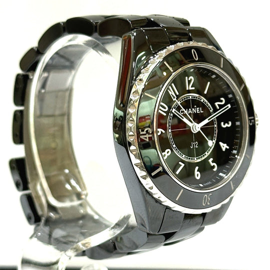 CHANEL Watches Quartz H5695 ceramic black J12 Ladies Watch black dial Women Used Authentic