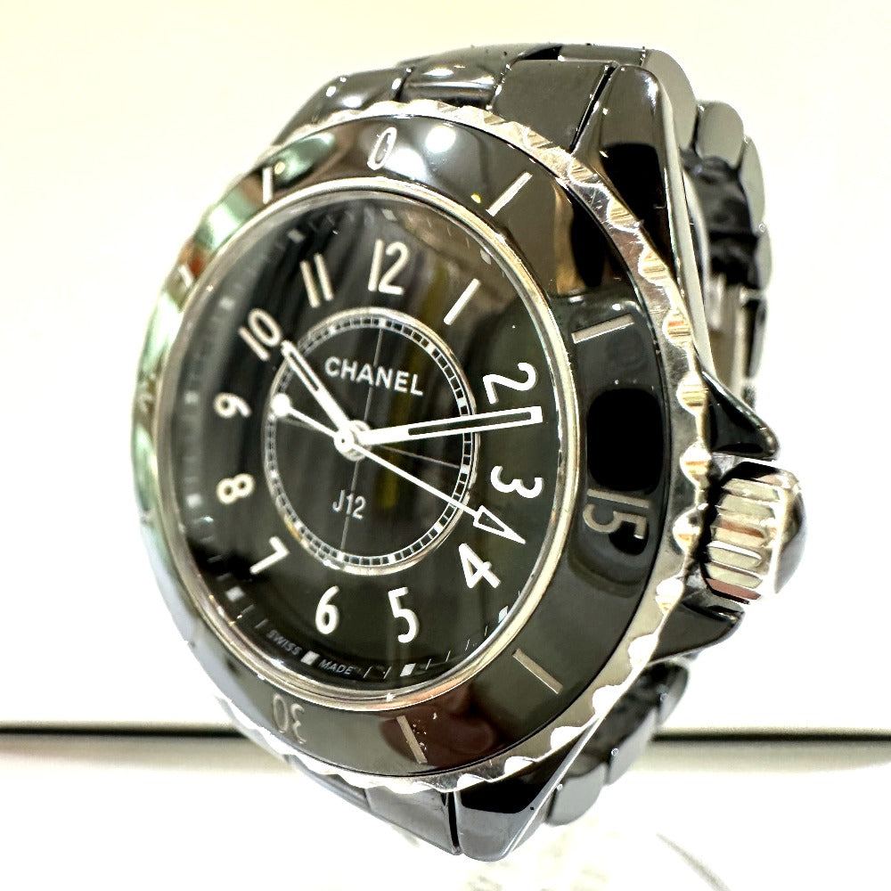 CHANEL Watches Quartz H5695 ceramic black J12 Ladies Watch black dial Women Used Authentic