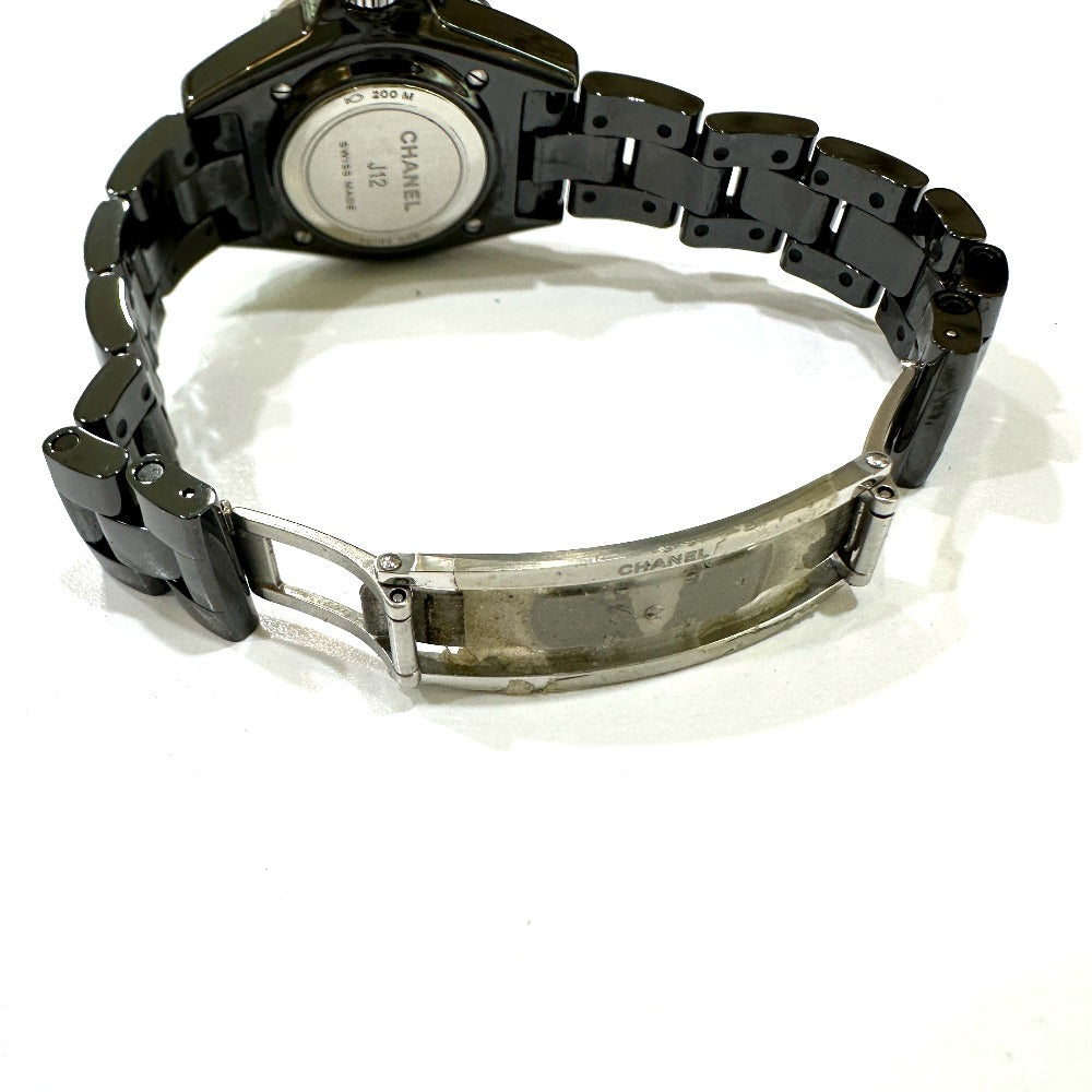 CHANEL Watches Quartz H5695 ceramic black J12 Ladies Watch black dial Women Used Authentic