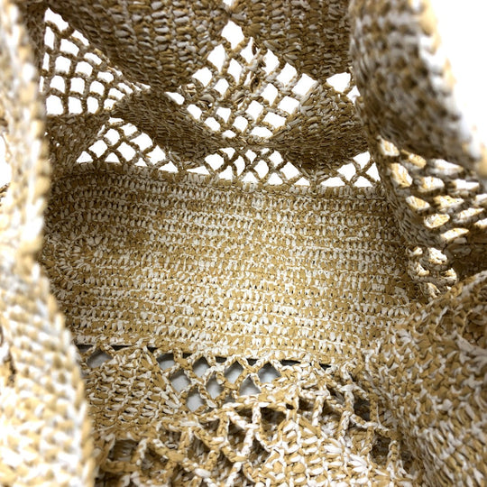 CHANEL Tote Bag AS4576 Raffia beige Raffia Effect Weaving Women Used Authentic