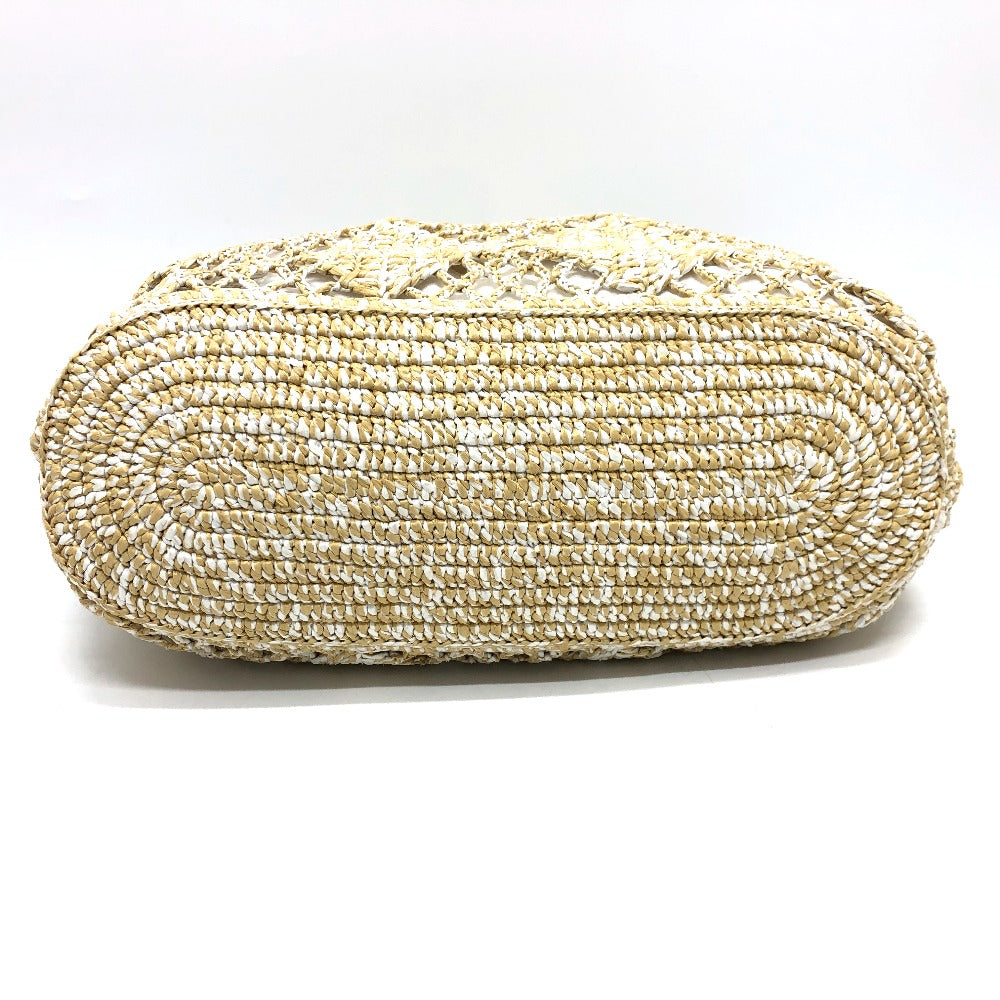 CHANEL Tote Bag AS4576 Raffia beige Raffia Effect Weaving Women Used Authentic