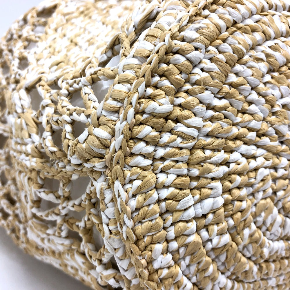CHANEL Tote Bag AS4576 Raffia beige Raffia Effect Weaving Women Used Authentic