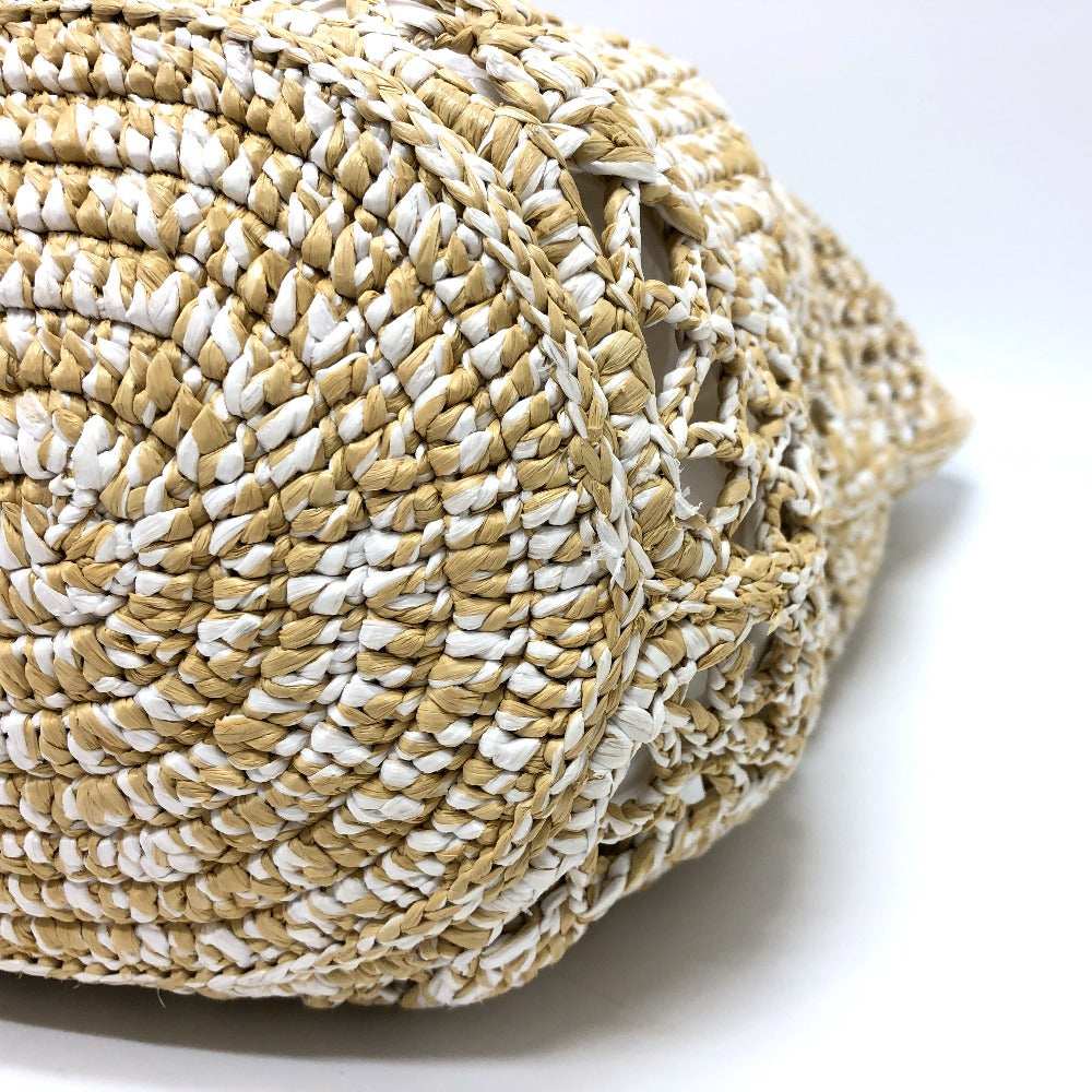 CHANEL Tote Bag AS4576 Raffia beige Raffia Effect Weaving Women Used Authentic
