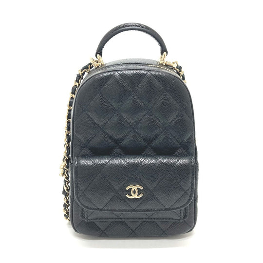 CHANEL Backpack AP3753 Caviar skin black Matrasse Timeless classic Women Used Authentic